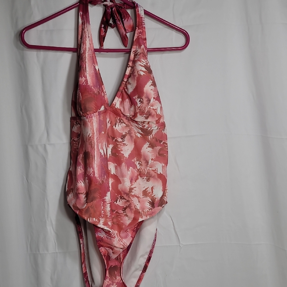 Catalina Pink Halter One Piece Swimsuit
